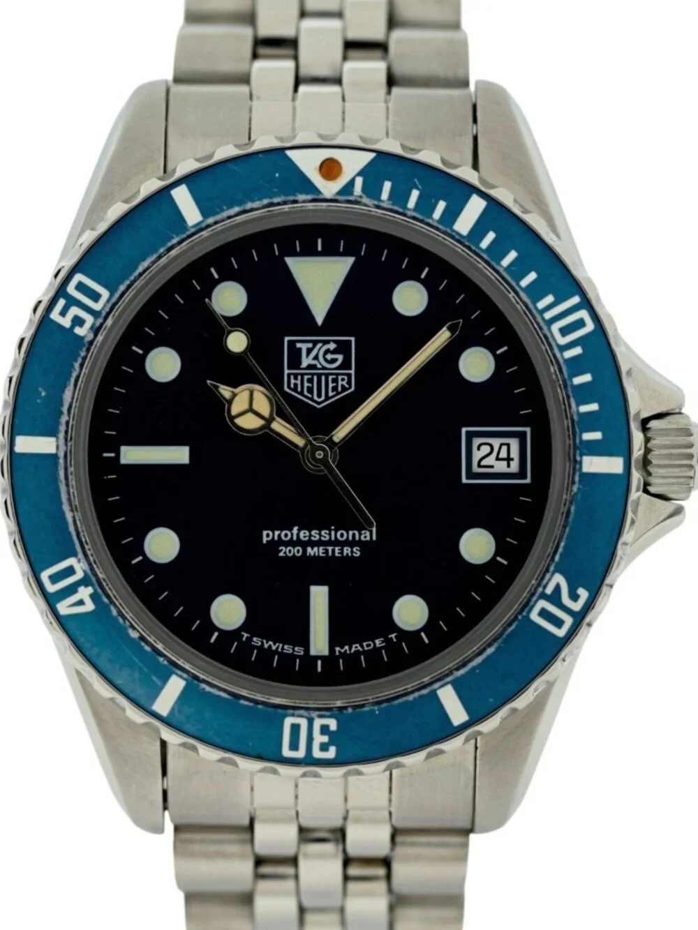 Tag Heuer 37mm Men's Blue Dial 1000 Series Dive Watch Jubilee Band! 980.613 B!